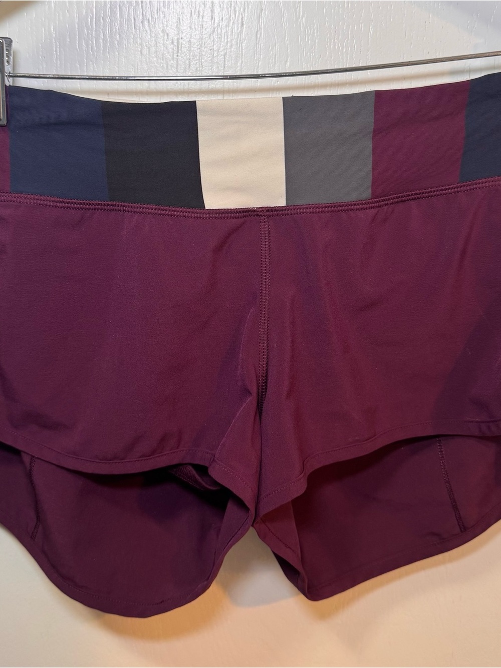 lululemon athletica Plum Running Shorts with Multicolor Waistband